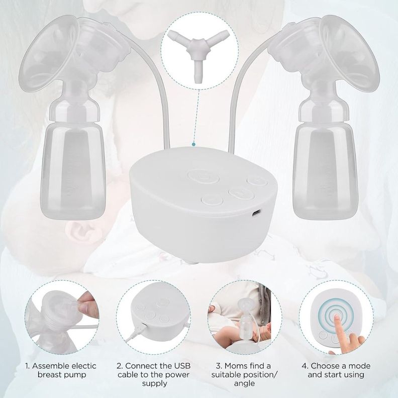 Sacaleche Extractor Leche Recargable Doble Portátil Jhn-5