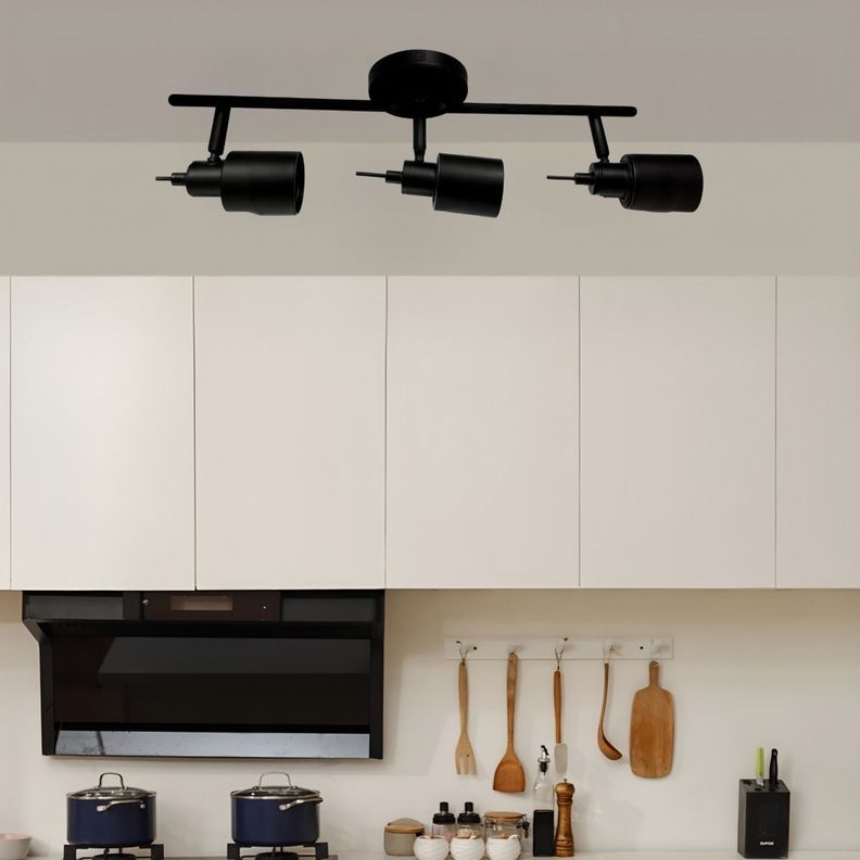 Lámpara LED 3 luces Montaje Pared Techo Negro Ajustable Jhn-6