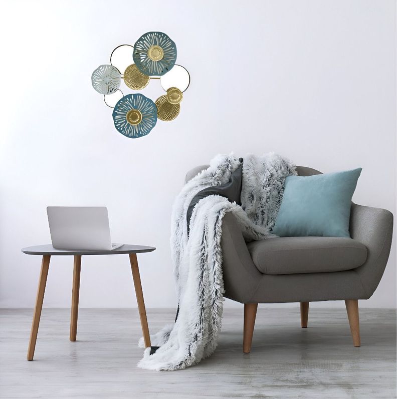Espejo Loto Pared Hierro Decoración Elegante Jhn-5