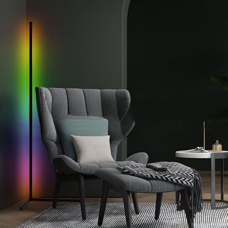 Lampara LED De Pie Negra Moderna Colores Lau-7