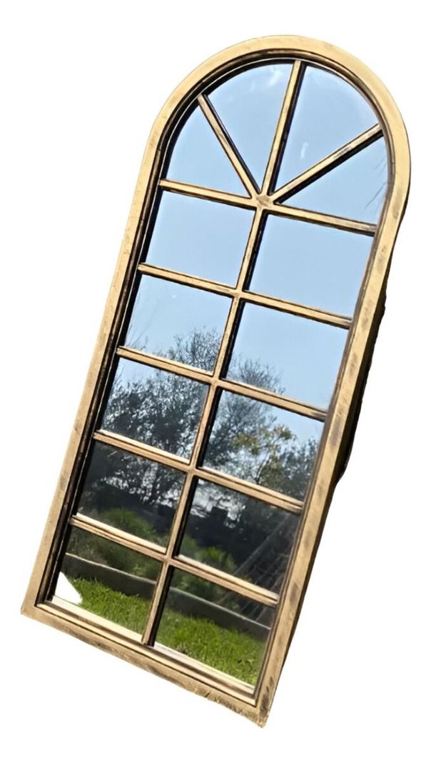 Espejo Pared Decorativo Ventana Catedral Vintage Dorado Jhn-1