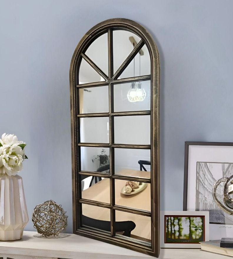 Espejo Pared Decorativo Ventana Catedral Vintage Dorado Jhn-3