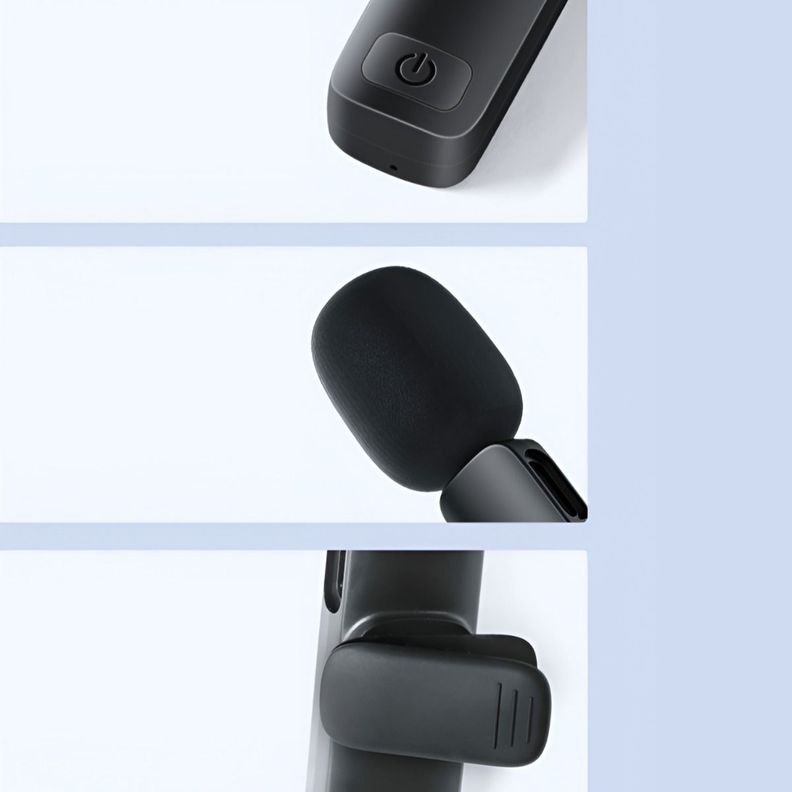 MICRÓFONO INALÁMBRICO Lavalier Clip Tipo C Plug-Play-2