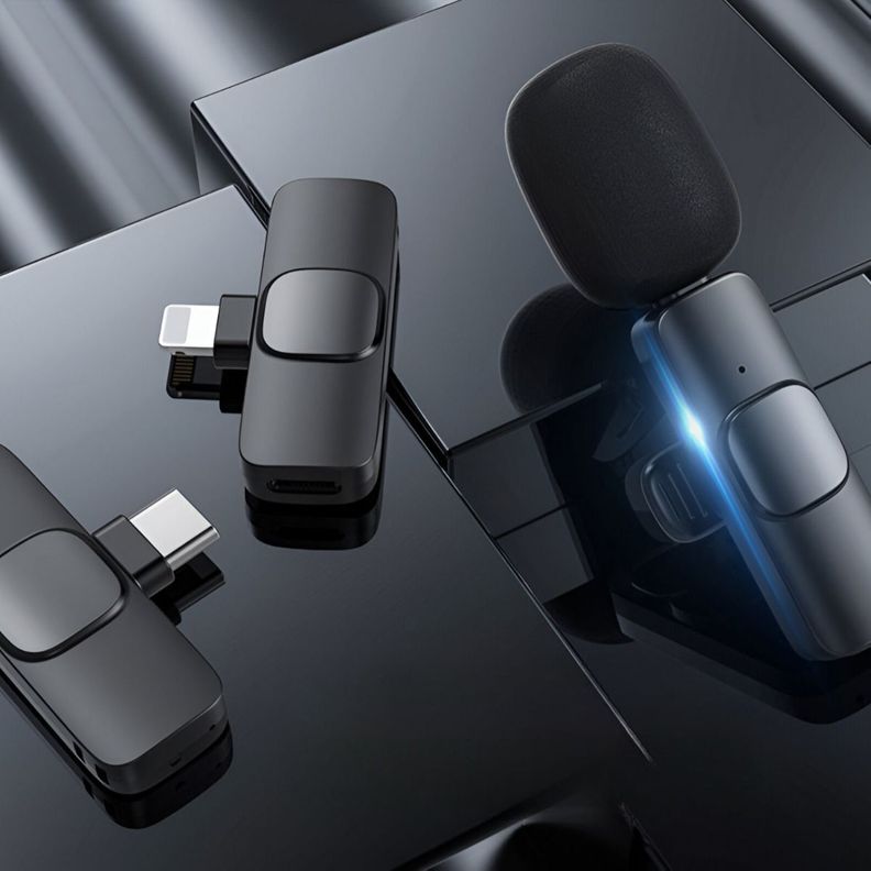 MICRÓFONO INALÁMBRICO Lavalier Clip Tipo C Plug-Play-8