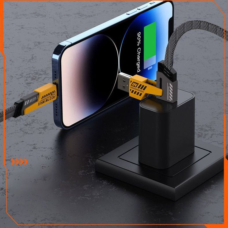 Cable USB 4 en 1 Carga Rapida Tipo C Lightning Datos Lau-3