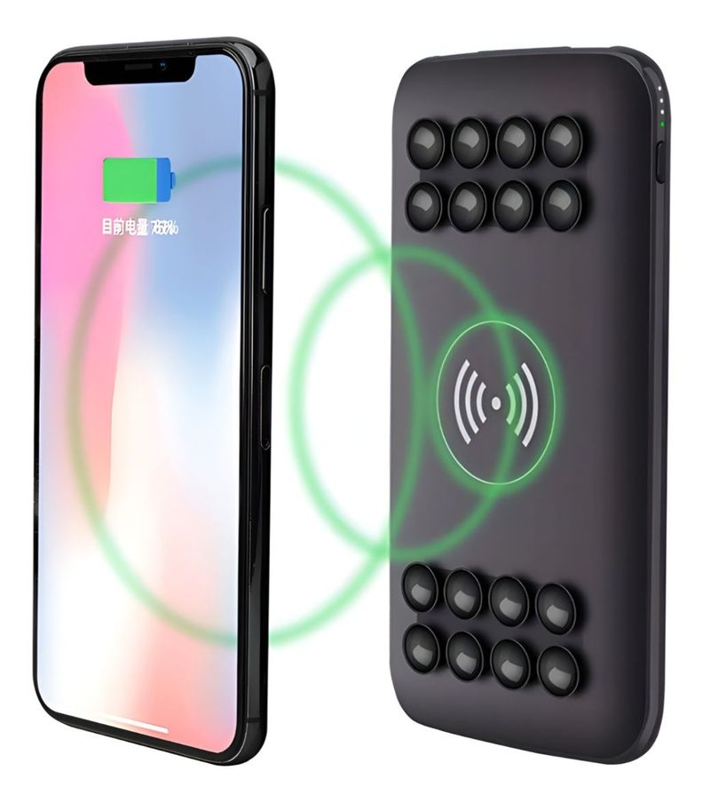 Cargador Inalámbrico Portátil Doble USB Ventosa Silicona-7