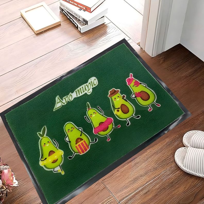 Set de 3 Alfombra Decorativa Entrada Goma Diseño Palta Jhn-5