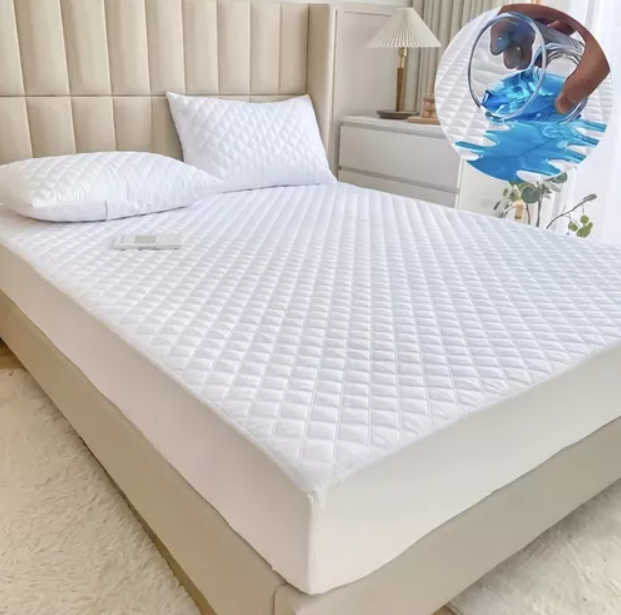 Cubrecolchon. 2 Plazas Acolchado + 2 Fundas Para Almohada 100% Impermeable-0