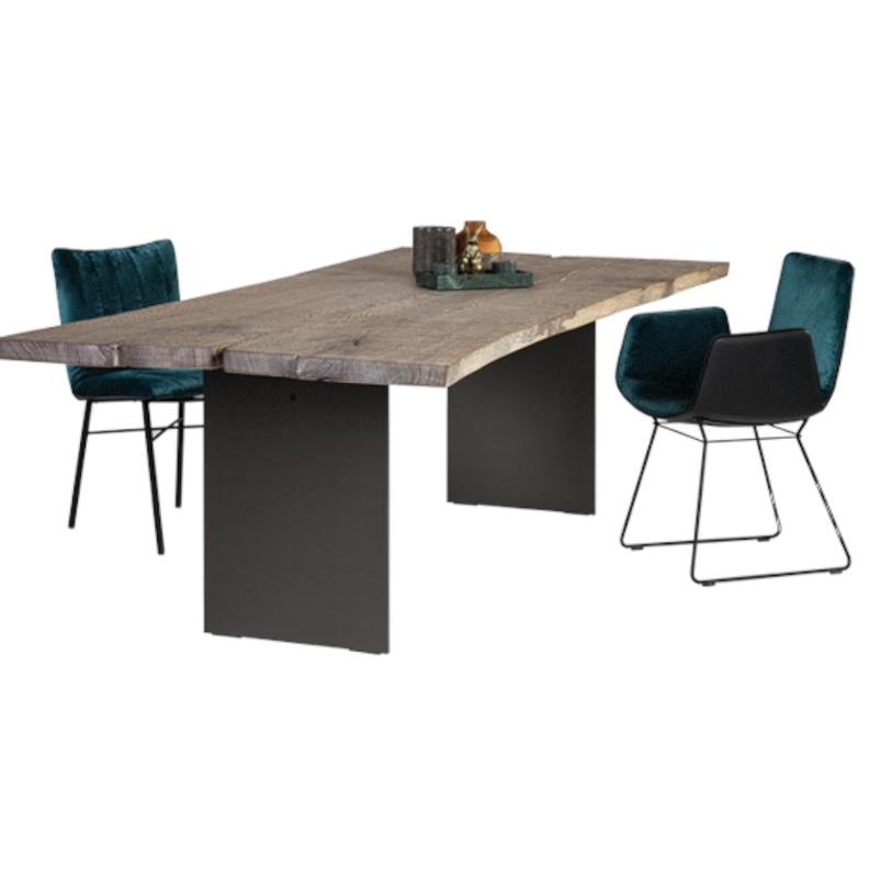 Comedor Metal Cubierta Madera -0