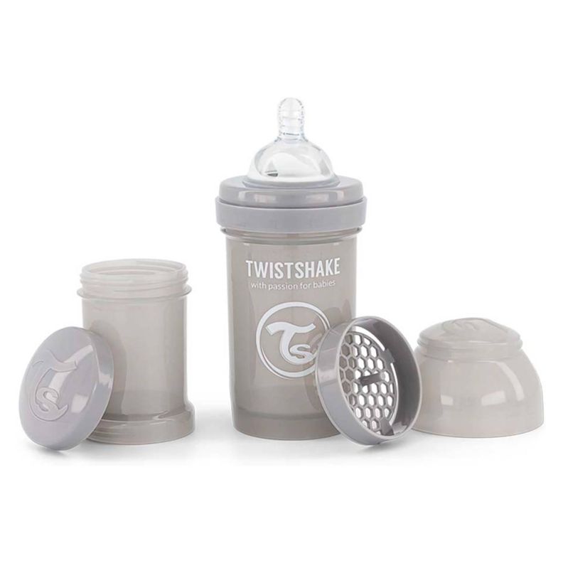 Mamadera Anti -Cólicos Twistshake 180 ml gris-0