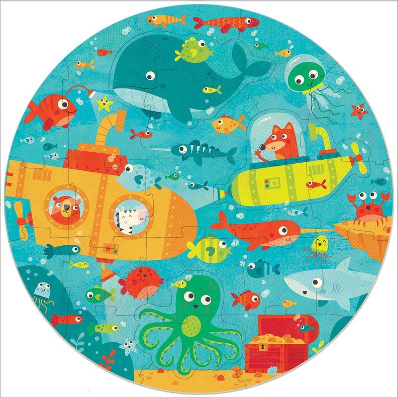 Puzzle Redondo Infantil Bajo El Mar 28 Pcs.-1