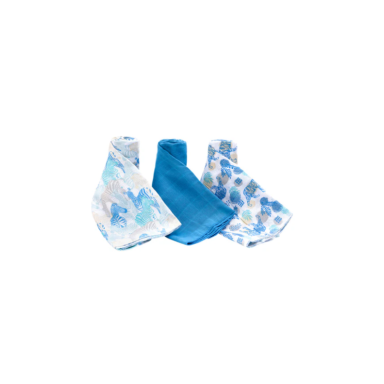 Pañales Tutos De Muselina Azul Cebra-1