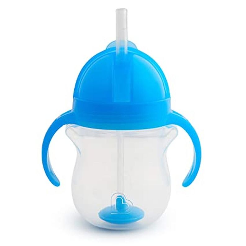 Vaso Antiderrame Any Angle Bombilla Con Peso Y Asas 207ml Munchkin azul-0
