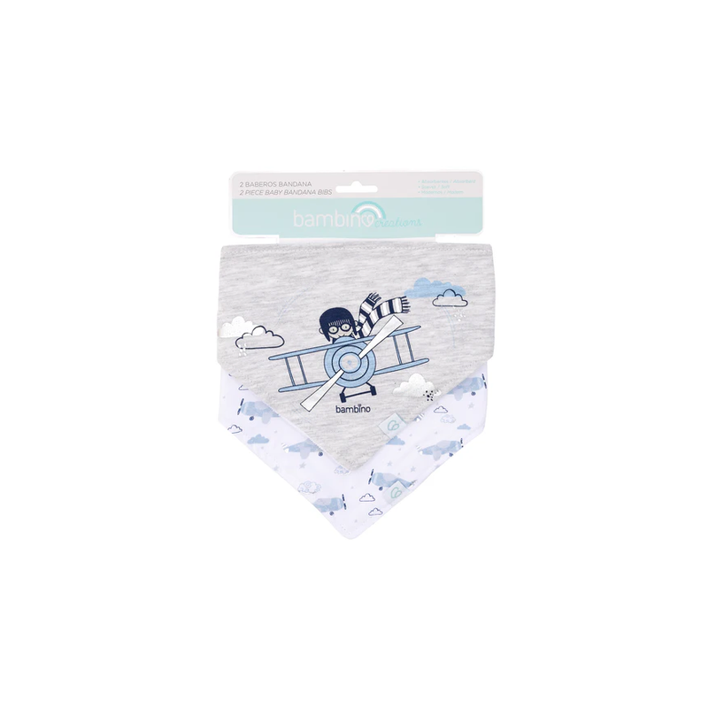 Bipack Babero Bandana Gris Avión-0