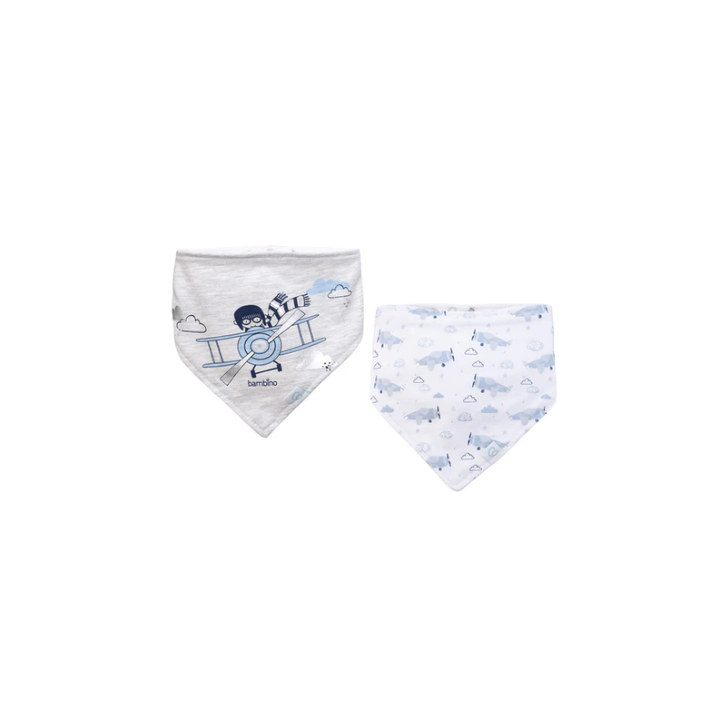Bipack Babero Bandana Gris Avión-1