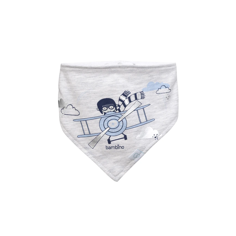 Bipack Babero Bandana Gris Avión-3