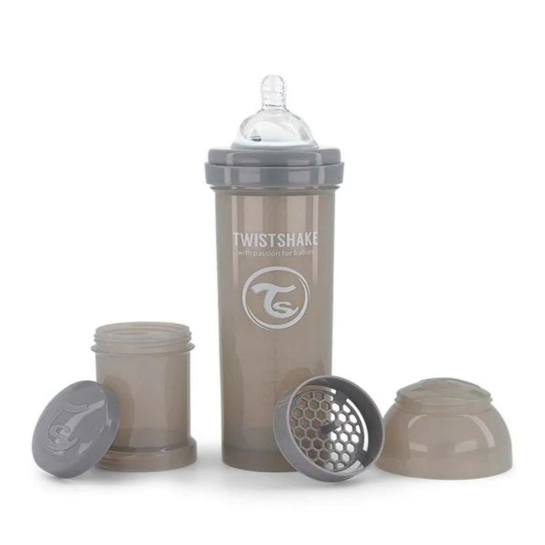 Mamadera Anti -Cólicos Twistshake 330 ml gris-0