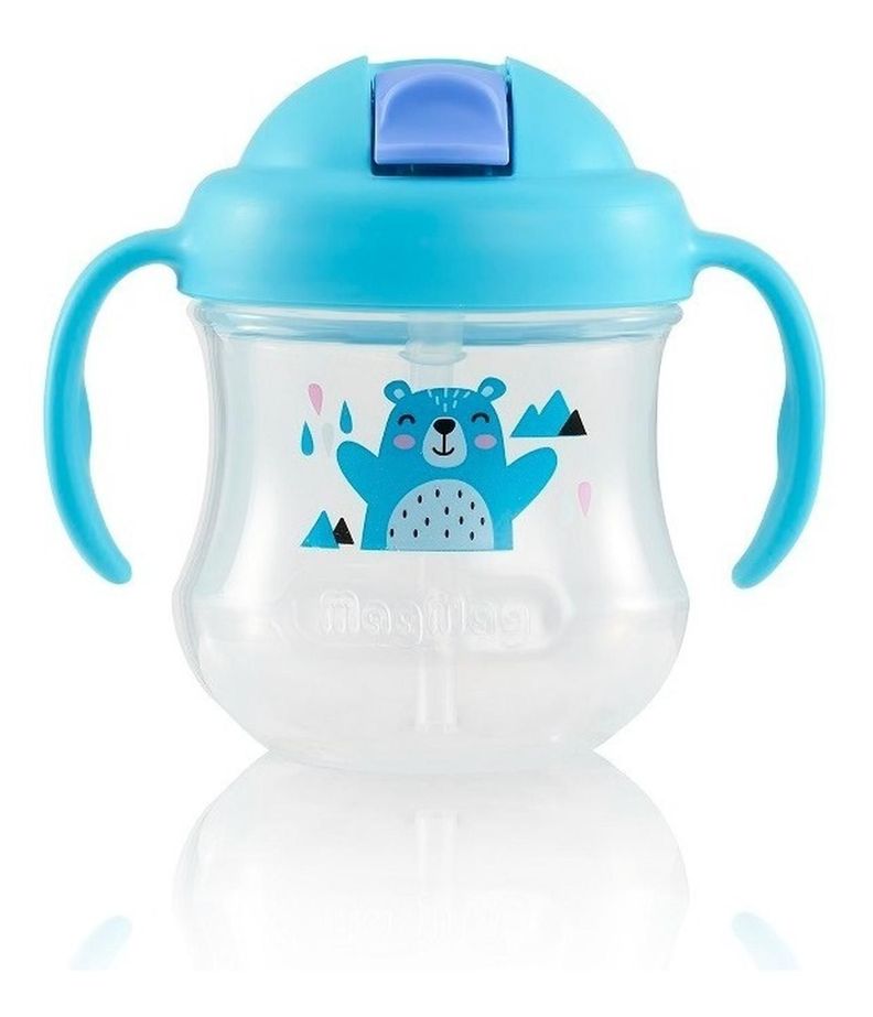 Vaso Con Bombilla Magmag 8 Meses + Pigeon azul-2