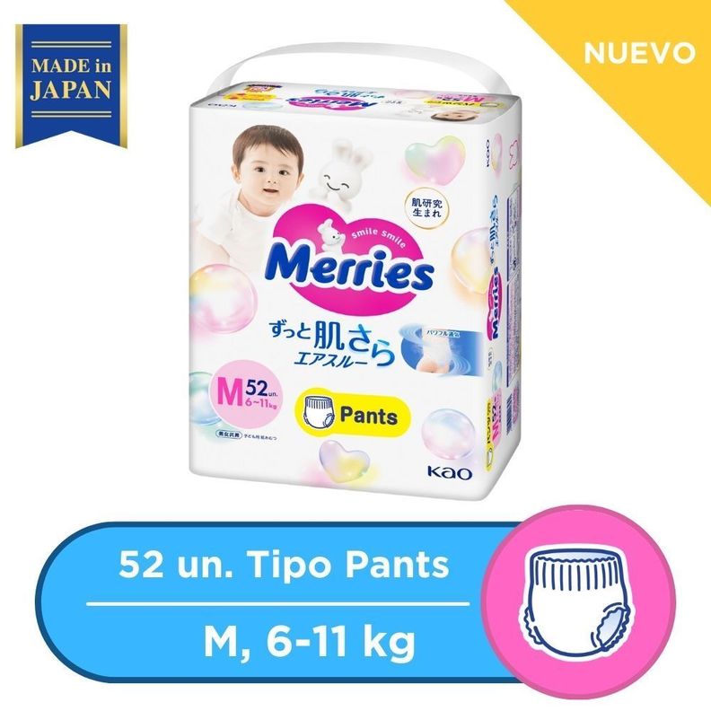 Pañales Merries Pants M 52 Pcs Super Jumbo-0