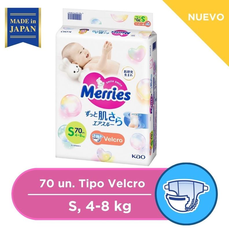 Pañales Merries Velcro S 70 Pcs Super Jumbo-1