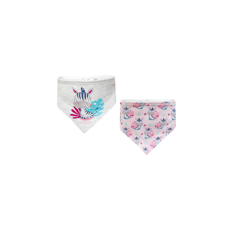 Bipack Babero Bandana Fucsia Animales-1