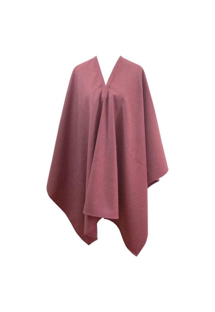 Poncho Paño 100% Lana Unisex - Largo - Rosa-0