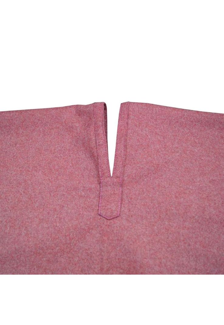 Poncho Paño 100% Lana Unisex - Largo - Rosa-2