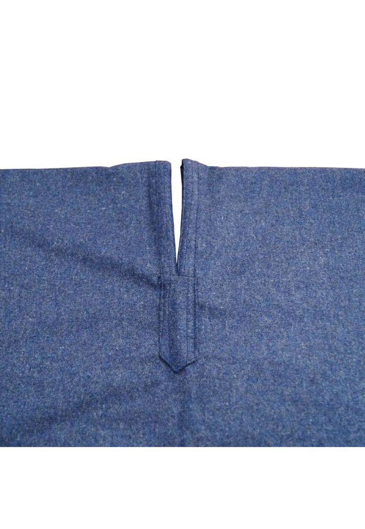 Poncho Melton 100% Lana - Largo - Gris Oscuro-1