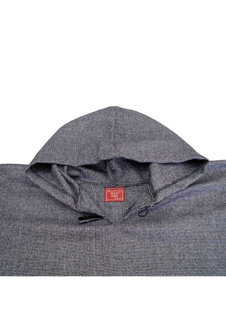 Poncho Clásico Capucha 100% Lana - Largo - Gris Oscuro-3