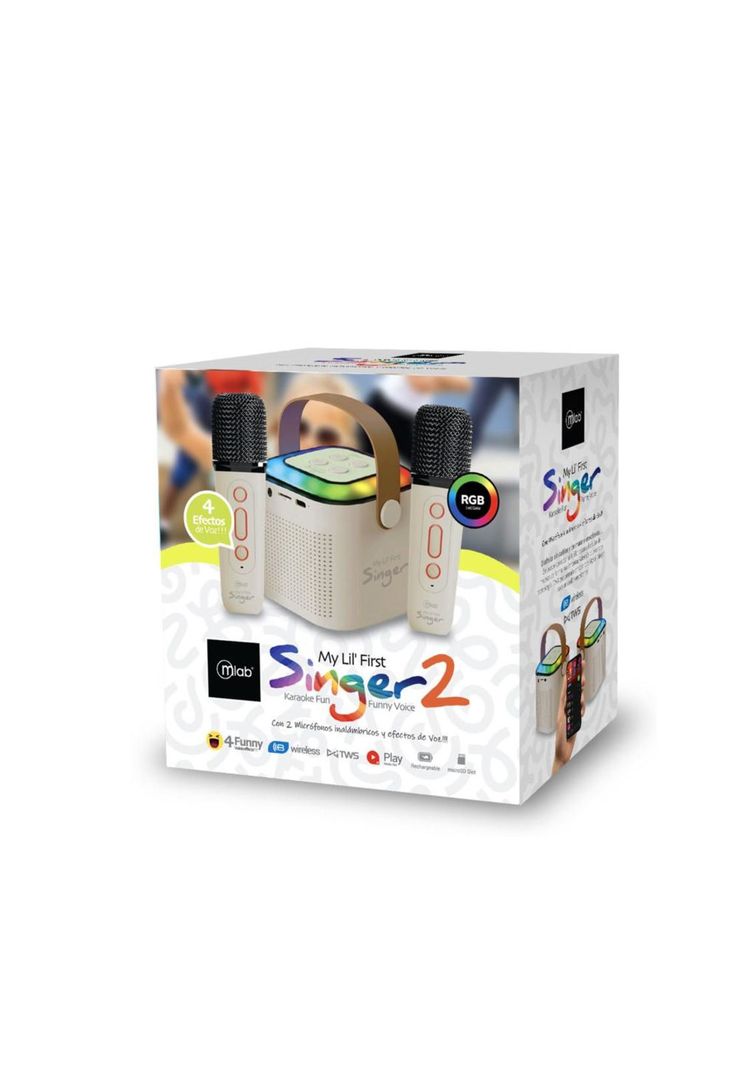 Parlante mini karaoke Mlab My Lil First Singer 2 White-4
