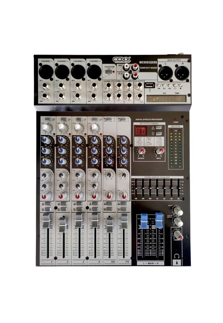 Mixer Analogo 8 canales Coxx MC8002QUSB-0