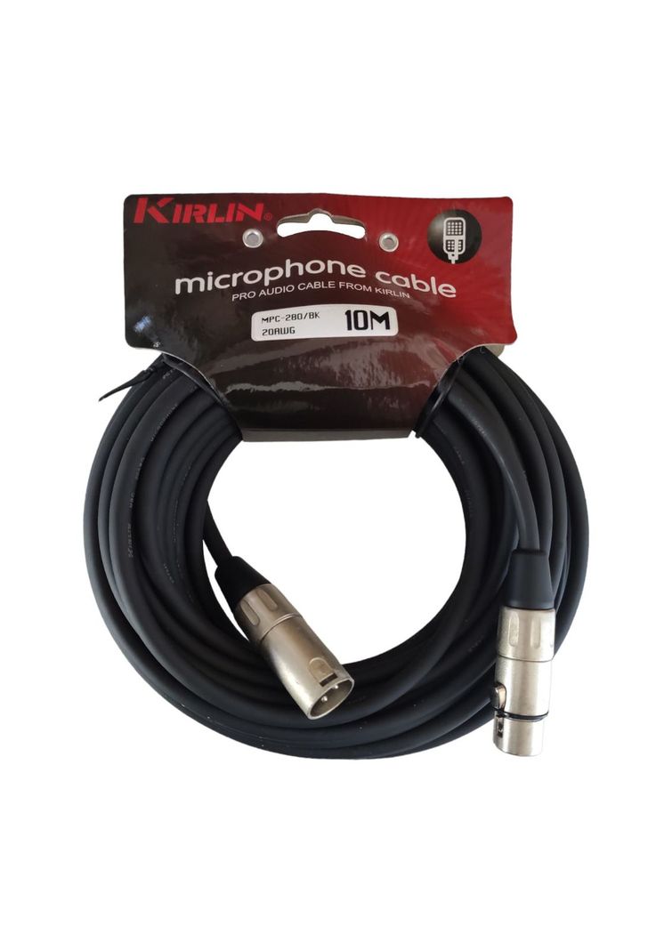 Cable Microfono XLR 10 mts Kirlin MPC-280/BK 10M-0