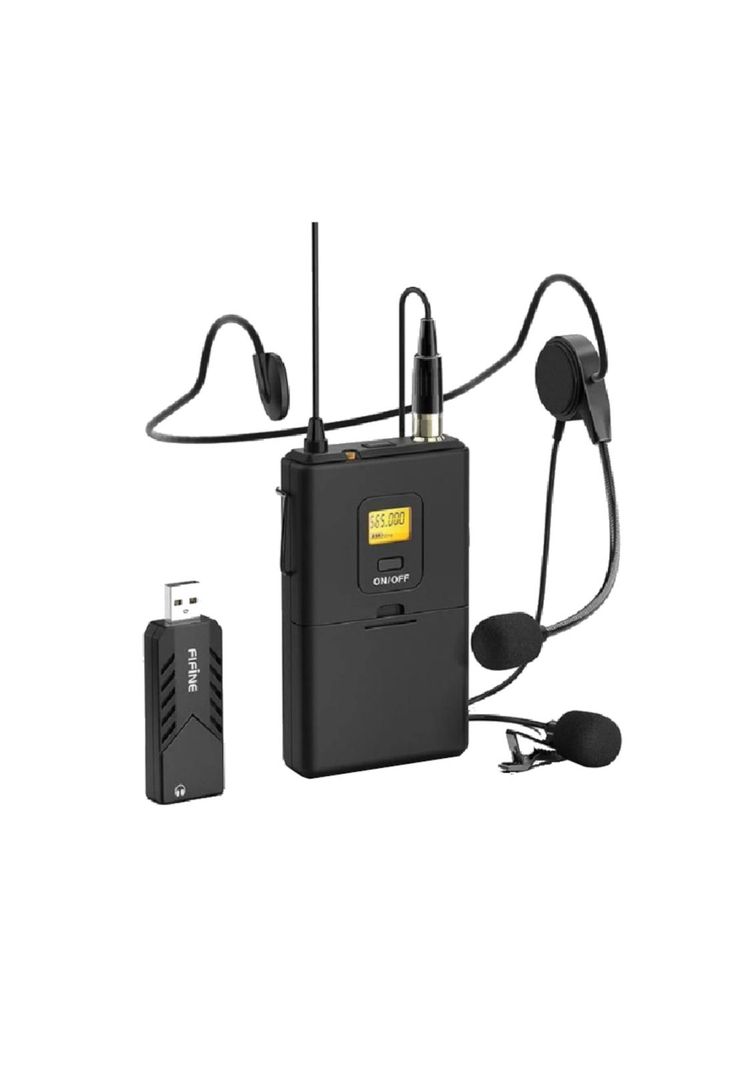 Micrófono USB inalámbrico de solapa Fifine K031B-0