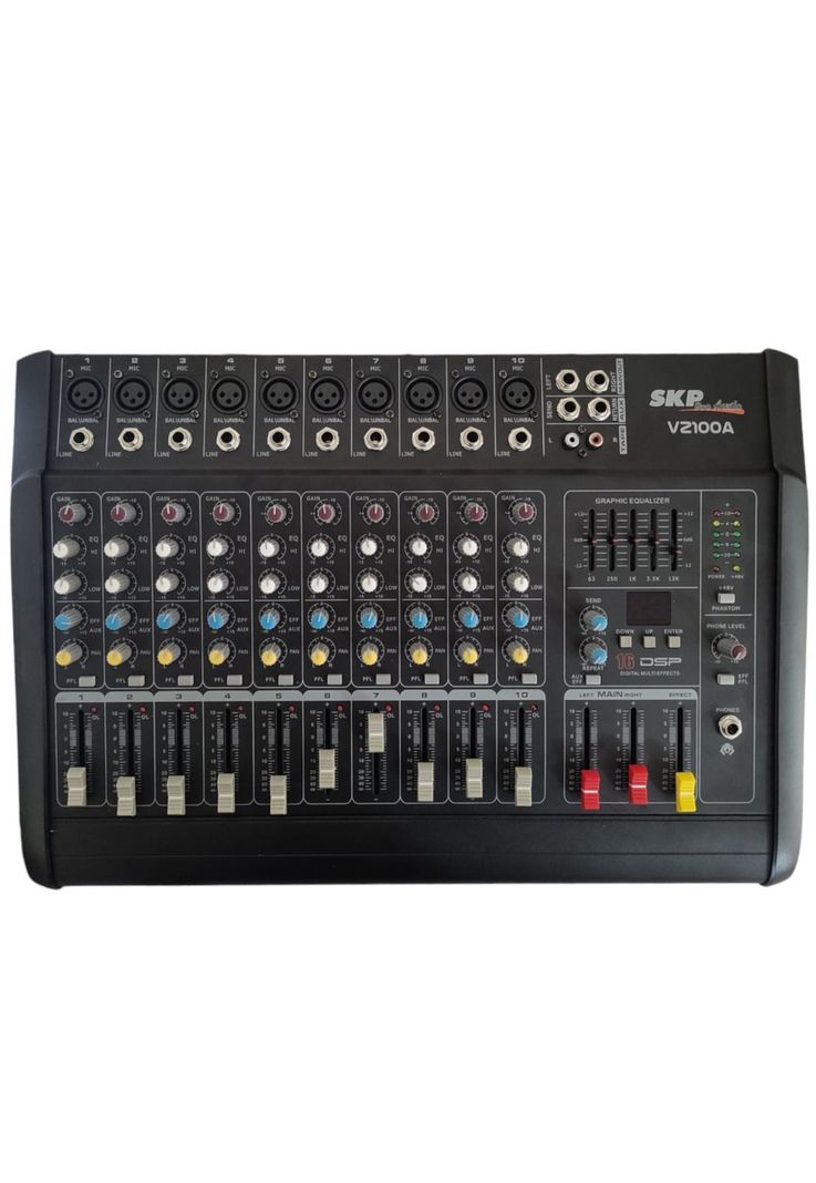Mixer Amplificado 10 canales SKP VZ-100A Negro-0