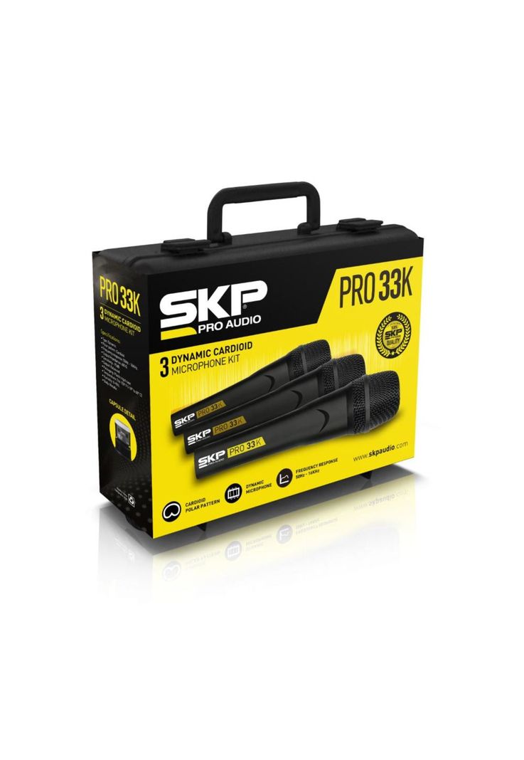 Set de 3 Microfonos Dinamicos SKP PRO-33K-1
