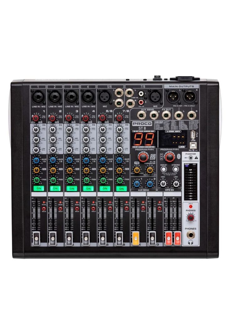 St8 Mixer Analogo 8 Canales Proco ST8