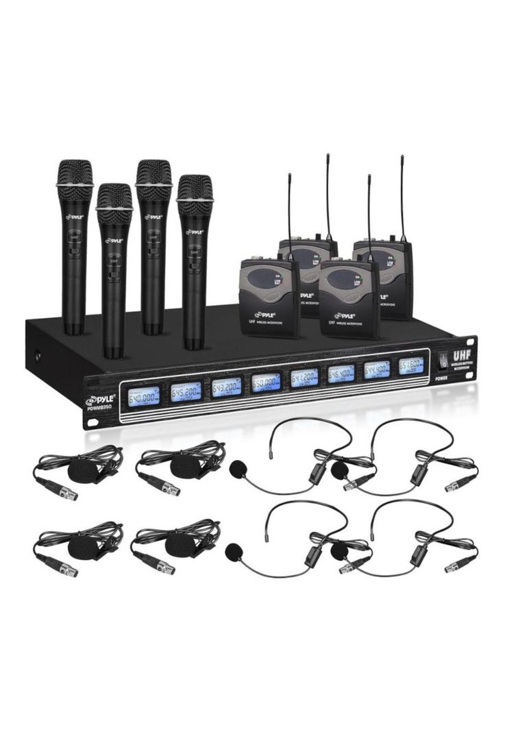 Sistema de Micrófonos Inalámbricos 8 canales Pyle PDWM8350-0