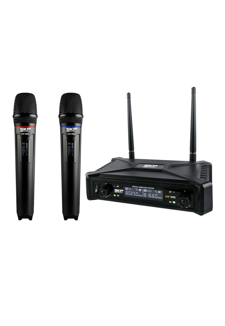 Sistema doble inalambrico de mano SKP UHF-300D-0