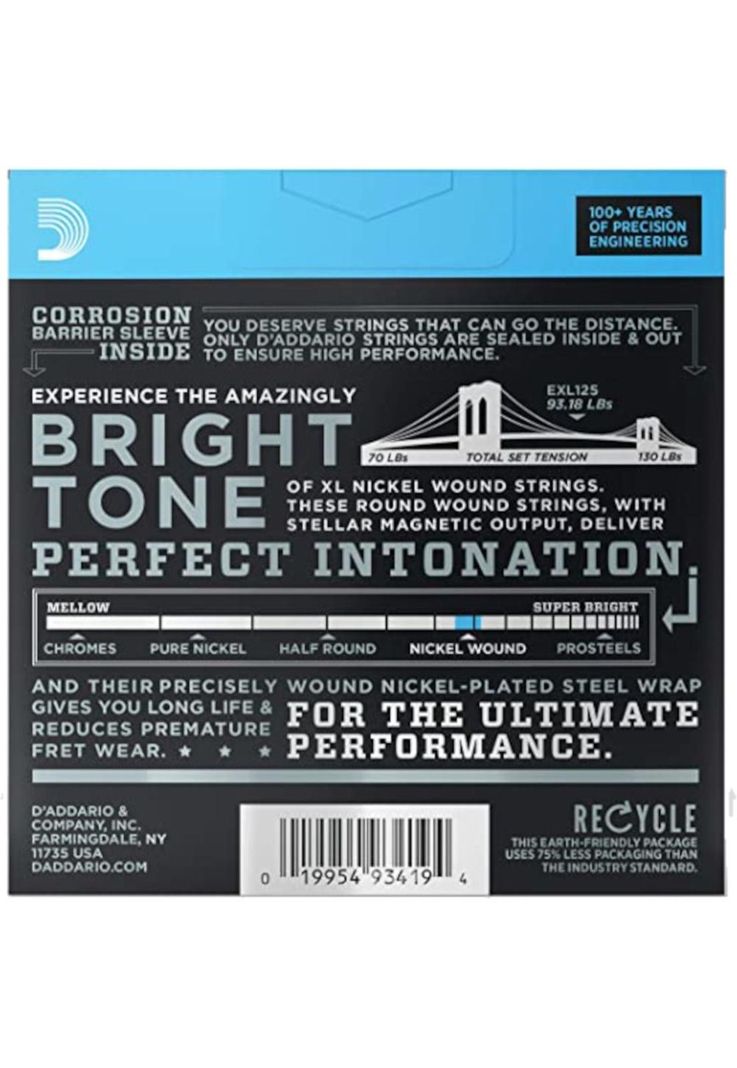 Cuerdas para Guitarra Electrica D'Addario EXL125-1