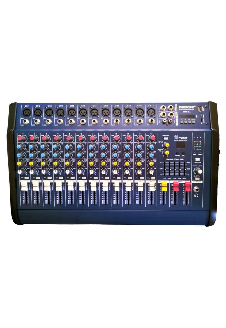 Mixer Amplificado 12 canales Mekse uks12 USB-0