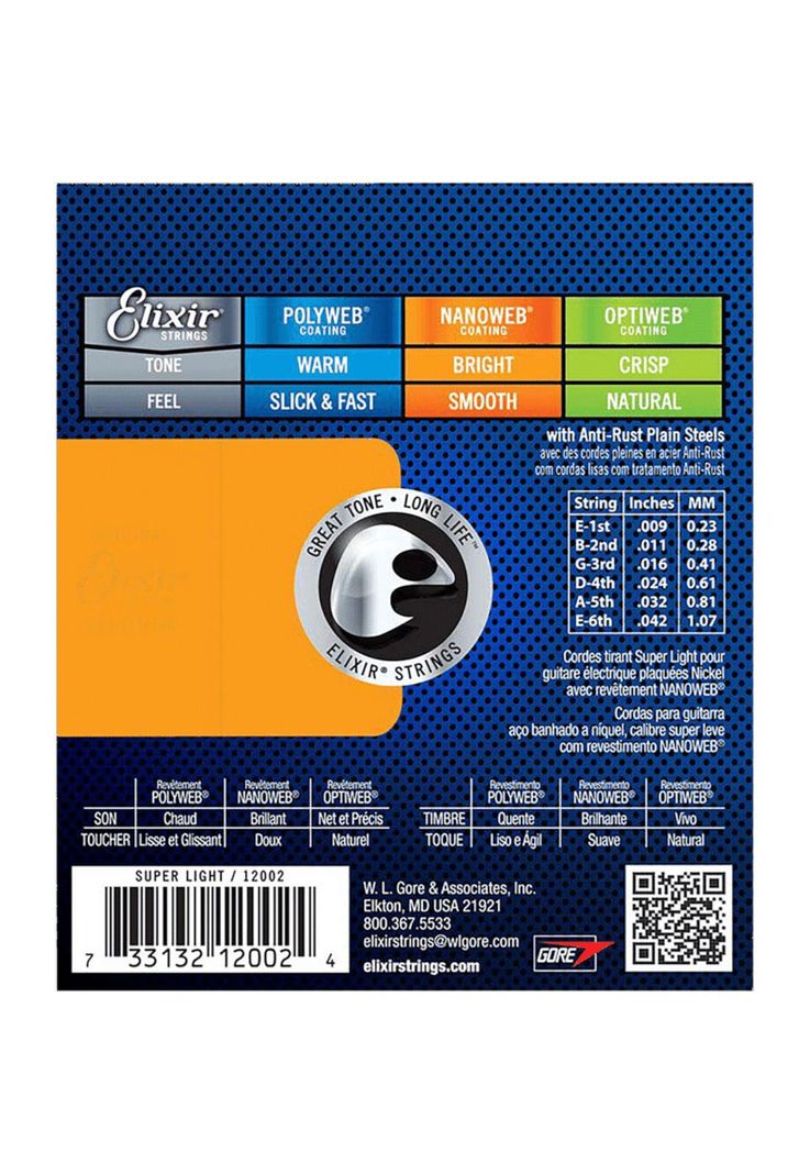 Cuerdas para guitarra eléctrica Elixir 12002-1