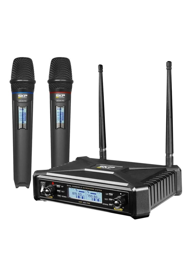 Microfono Inalambrico Doble SKP UHF 600 Pro-0