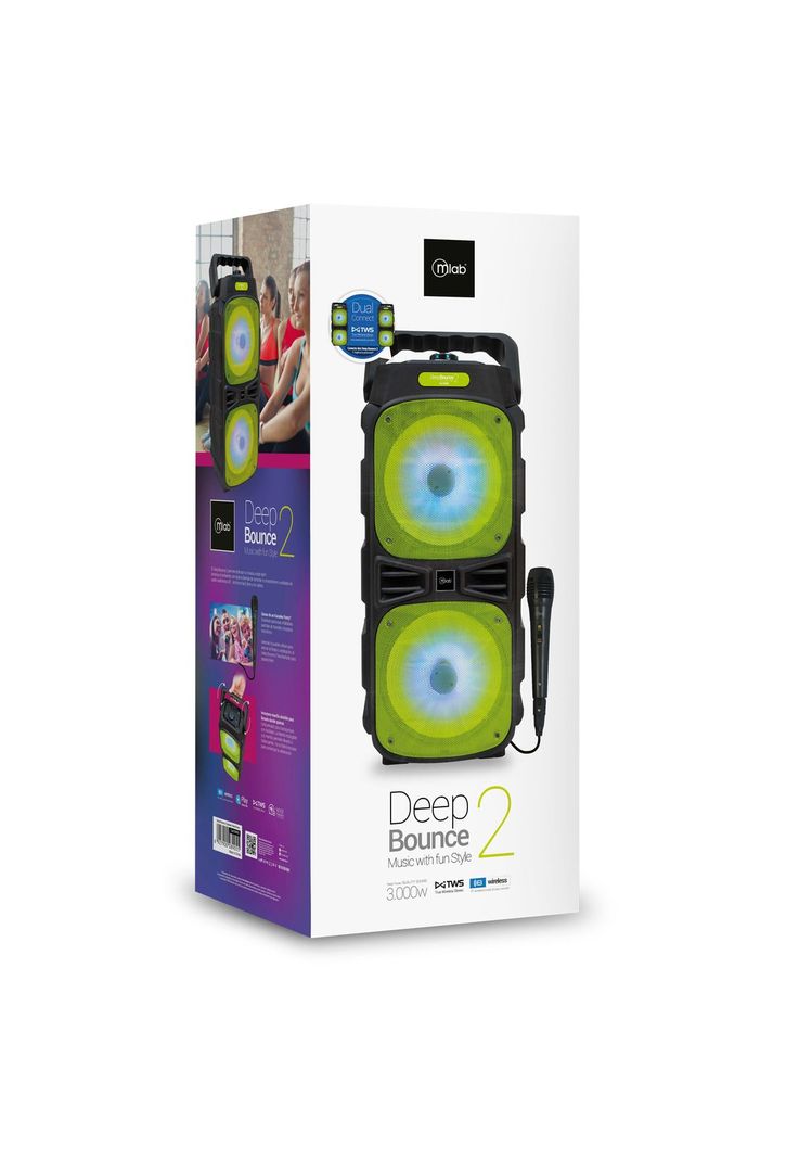 Parlante Portatil Karaoke Mlab Deep Bounce 2 + Mic Green-3