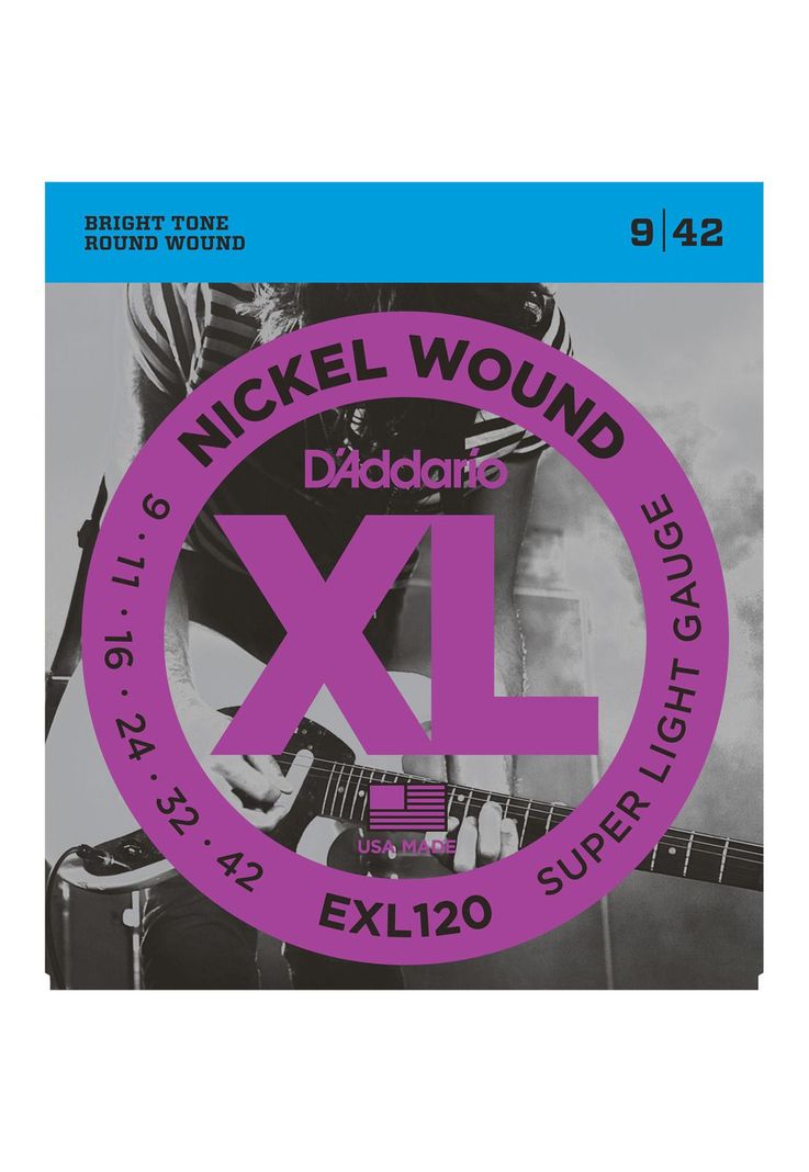 Cuerdas Guitarra Electrica D'Addaro EXL120 Super Light XL Nickel Wound-0