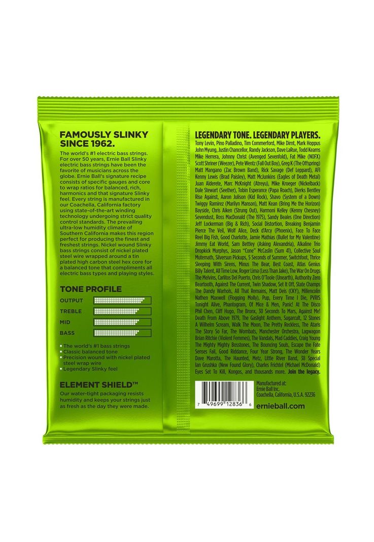 Set 5 cuerdas para bajo Ernie Ball Slinky Bass 5 P02836-1