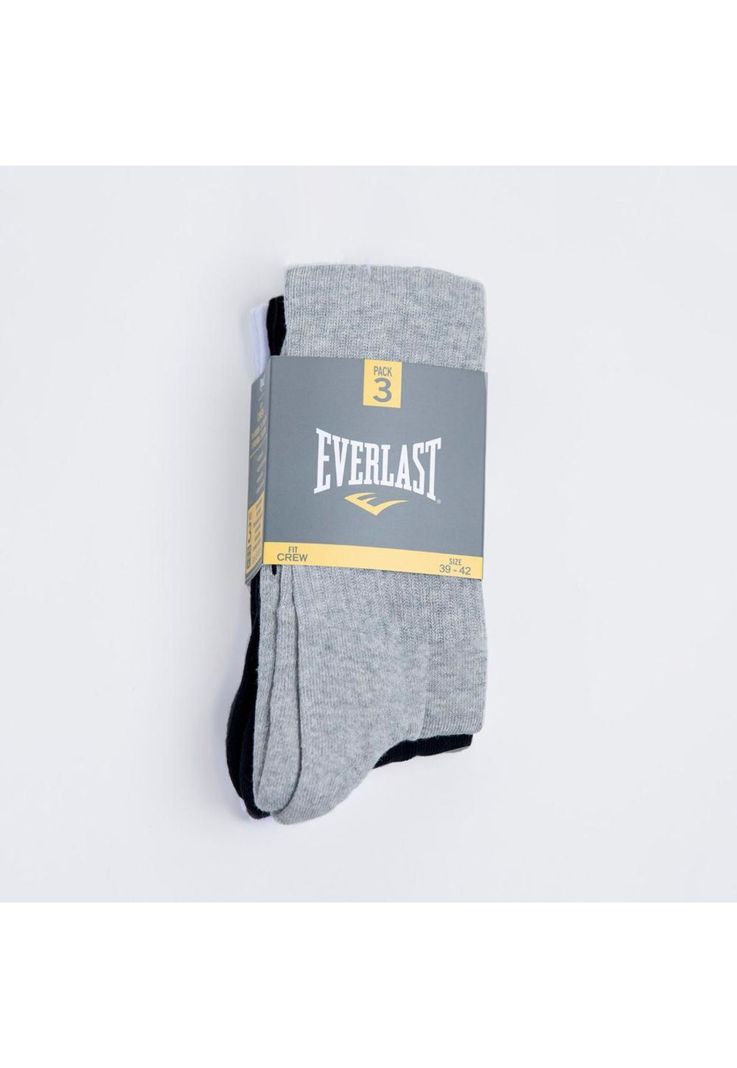 Tripack Calcetines Crew Negro-Blanco-Gris Everlast-0