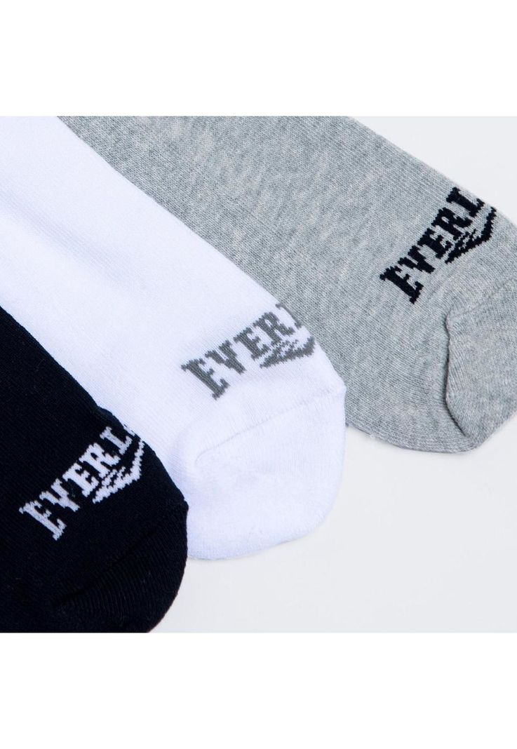 Tripack Calcetines Crew Negro-Blanco-Gris Everlast-5