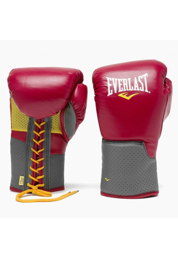 Guantes De Box Everlast Pro Leather Trn Cordones Rojo-0