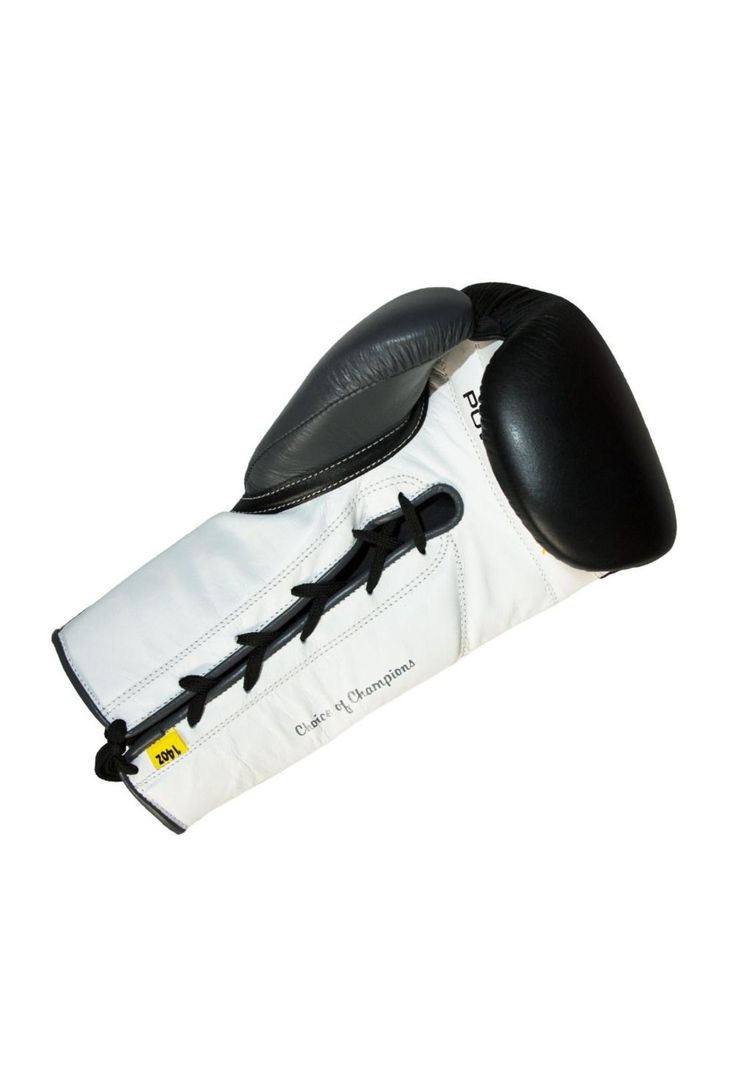 Guantes De Box Powerlock Laced Negro Gris Everlast-3
