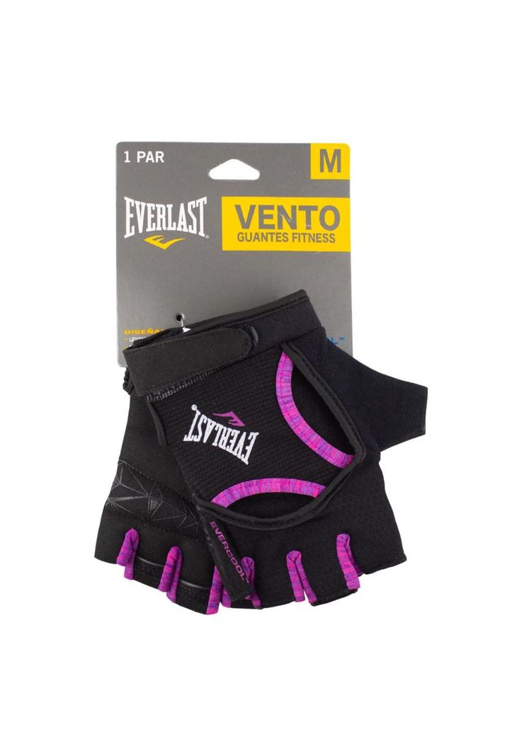 Guantes Fitness Vento Negro/Rosado Mujer Everlast-0